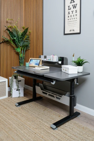 Creo Mobili Yükseklik ve Eğim Ayarlı, Vega Standart Bilgisayar, Ofis ve Çalışma Masası Antrasit/Gri - 3