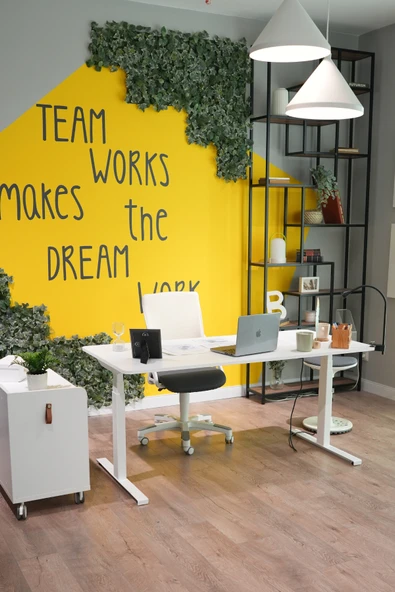 Creo Mobili Yükseklik Ayarlı Elektrikli ve Bluetoothlu, Orion 2 Kademe Ofis ve Çalışma Masası, Beyaz