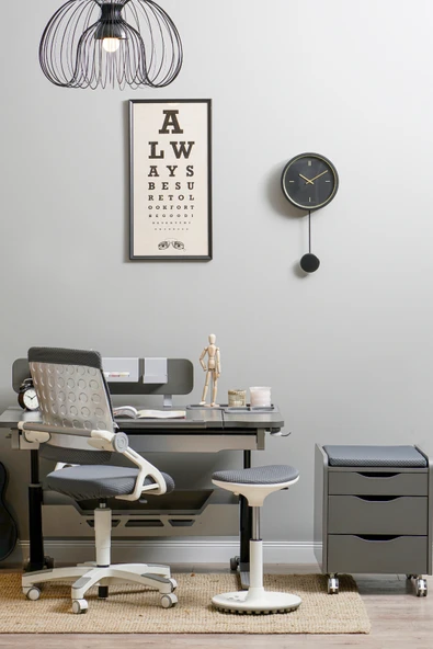 Creo Mobili Yükseklik ve Eğim Ayarlı Sirius Standart Bilgisayar, Ofis ve Çalışma Masası Antrasit/Gri - 4