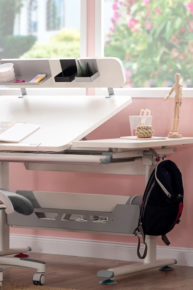 Creo Mobili Yükseklik ve Eğim Ayarlı Vega Advanced Bilgisayar ve Çalışma Masası Takımı Ekru/Antrasit - 2