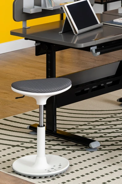 Creo Mobili Yükseklik Ayarlı Ofis Taburesi, Kaymaz Tabanlı Döner Mekanizmalı Bar Taburesi, Antrasit - 3