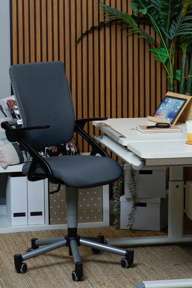 Creo Mobili Yükseklik ve Sırt Ayarlı Vega Çalışma Sandalyesi Ofis ve Bilgisayar Koltuğu Antrasit/Gri - 2