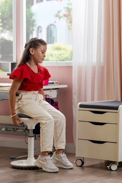 Creo Mobili Yükseklik Ayarlı Ofis Taburesi, Kaymaz Tabanlı Döner Mekanizmalı Bar Taburesi, Yeşil - 5