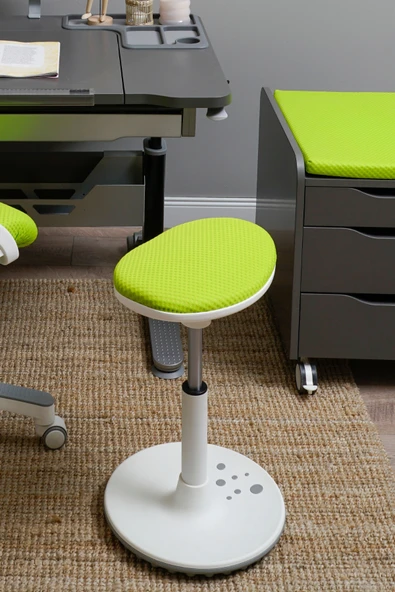 Creo Mobili Yükseklik Ayarlı Ofis Taburesi, Kaymaz Tabanlı Döner Mekanizmalı Bar Taburesi, Yeşil - 2