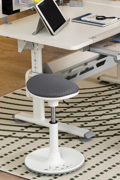Creo Mobili Yükseklik ve Eğim Ayarlı Sirius Premium Plus Bilgisayar ve Çalışma Masası Seti Beyaz/Gri - 5