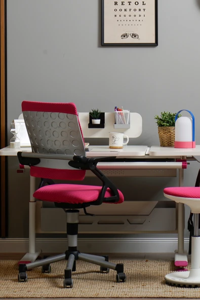 Creo Mobili Yükseklik Ayarlı Vega Çalışma Sandalyesi, Ofis ve Bilgisayar Koltuğu Fuşya/Fuşya - 2