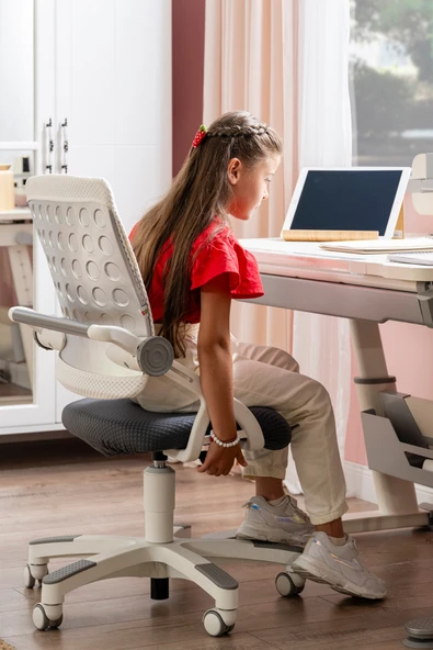 Creo Mobili Yükseklik ve Sırt Ayarlı Sirius Çalışma Sandalyesi Ofis ve Bilgisayar Koltuğu Mavi/Mavi - 5