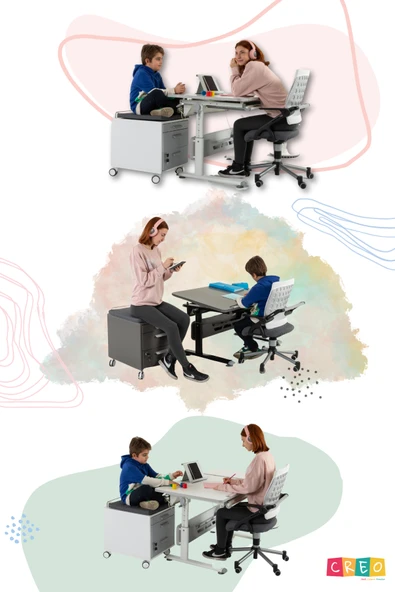 Creo Mobili Yükseklik Ayarlı Vega Çalışma Sandalyesi, Ofis ve Bilgisayar Koltuğu Beyaz/Sarı - 6