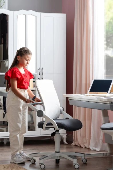 Creo Mobili Yükseklik ve Sırt Ayarlı Sirius Çalışma Sandalyesi Ofis, Bilgisayar Koltuğu Beyaz/Yeşil - 5