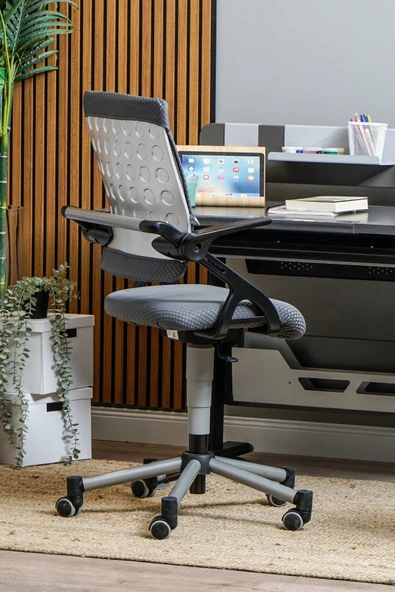 Creo Mobili Yükseklik ve Sırt Ayarlı Vega Çalışma Sandalyesi Ofis ve Bilgisayar Koltuğu Antrasit/Gri