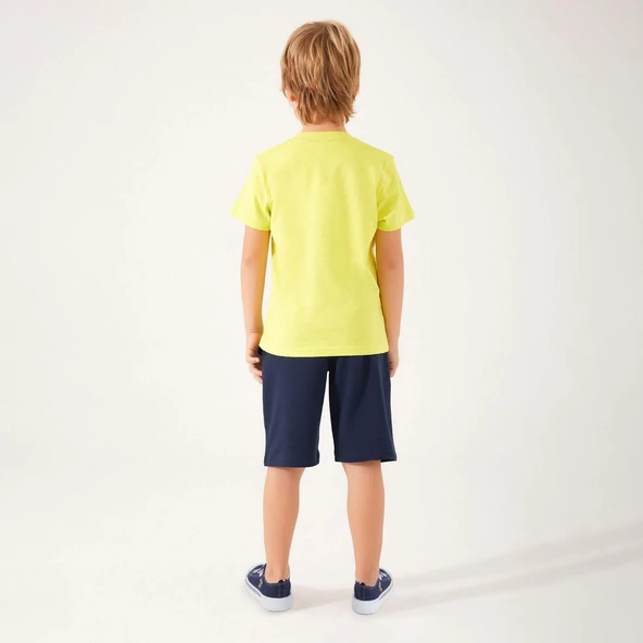 U.S. Polo Assn. 1354 Erkek Çocuk Live Naturals Limon Bermuda Takımı - Resim 5