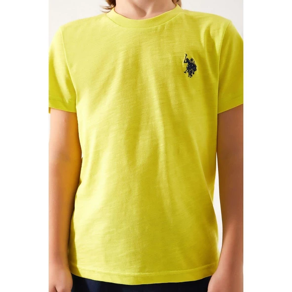 U.S. Polo Assn. 1354 Erkek Çocuk Live Naturals Limon Bermuda Takımı - Resim 4