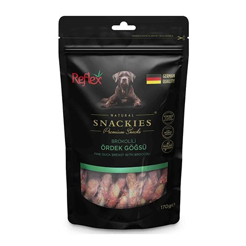 Reflex Snackies Natural Brokolili Ördek Göğsü Tahılsız Köpek Ödül Çubuğu 170 Gr