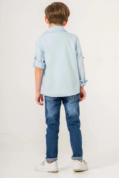 Ayarlanabilir Kol Klasik 3 Parça Erkek Çocuk Gömlekli Takım - 5