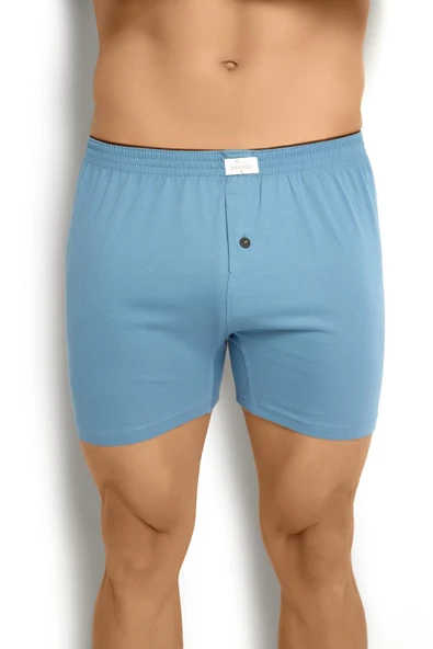 Jiber Erkek Pamuklu Havlu Bel Rahat Düğmeli Boxer - 11