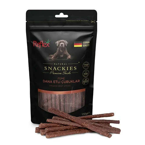 Reflex Snackies Natural Füme Dana Etli Tahılsız Köpek Ödül Çubuğu 170 Gr ürün görseli 1