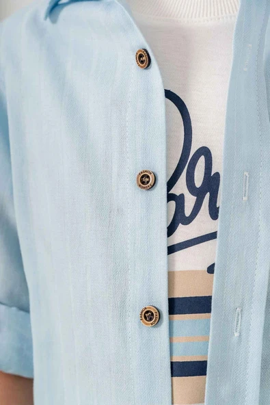 Ayarlanabilir Kol Klasik 3 Parça Erkek Çocuk Gömlekli Takım - 7