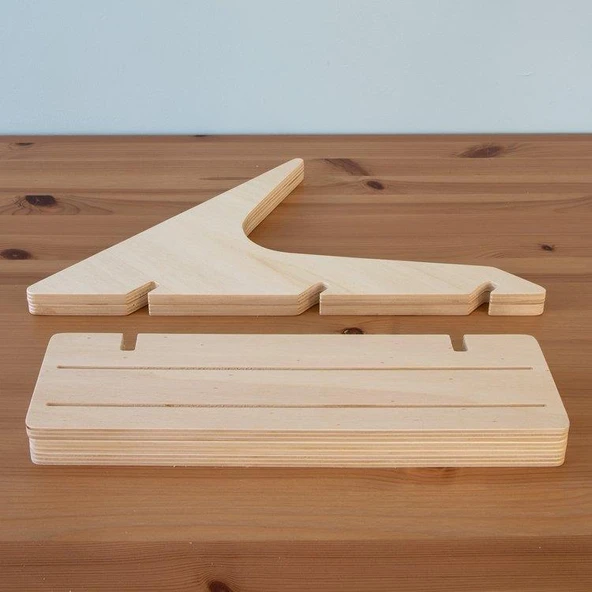 Ahşap Üç Katlı Raflı Sergileme Tezgahı Standı Sunum Sehpası, Ahşap Sunum Rafı, Kek Ve Pasta Sunum Standı Üç Katlı Raf - 5