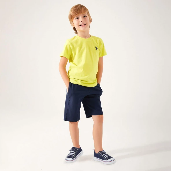 U.S. Polo Assn. 1354 Erkek Çocuk Live Naturals Limon Bermuda Takımı - Resim 2
