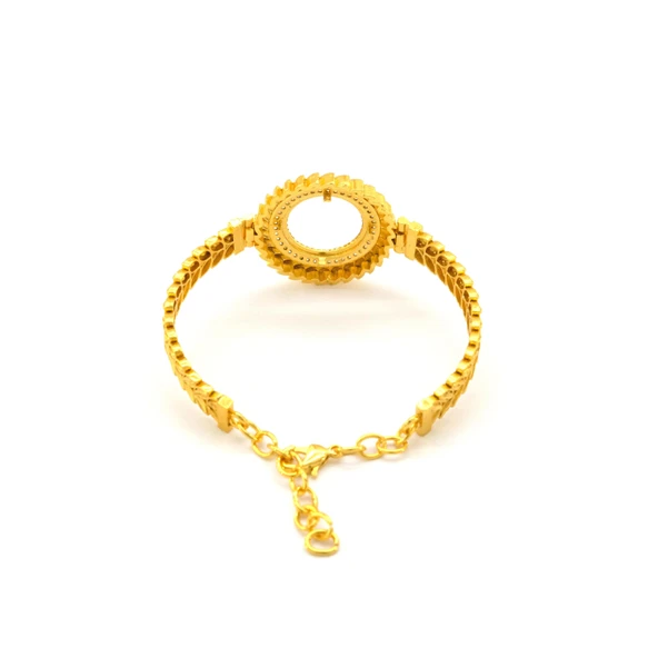 Çeyrek Altın Çerçeve Bileklik Çelik Altın Kaplama Arpa Model-BLZ-639 - Resim 5