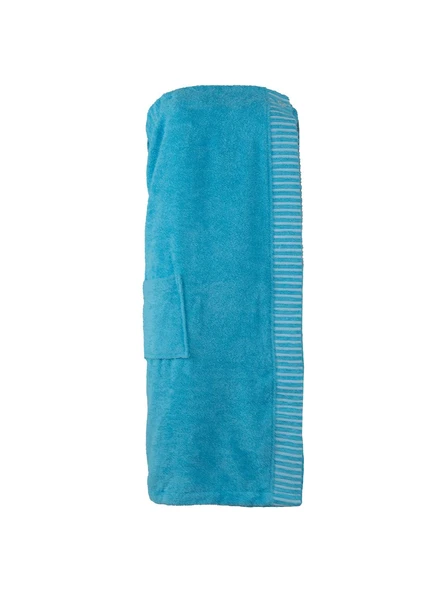 %100 Pamuk Kadın Cepli, Düğmeli, Plaj, Sauna, Hamam/Spa & Havuz Kıyafeti - 6