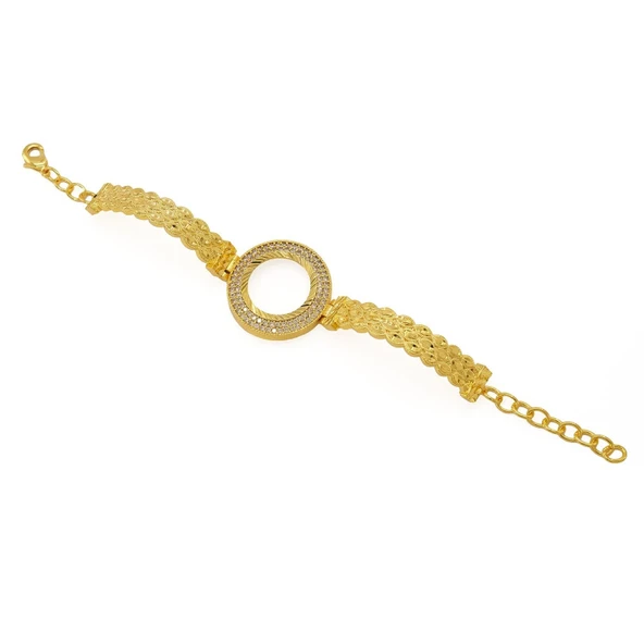 Çeyrek Altın Çerçeve Bileklik Çelik Altın Kaplama BLZ-632 - Resim 3