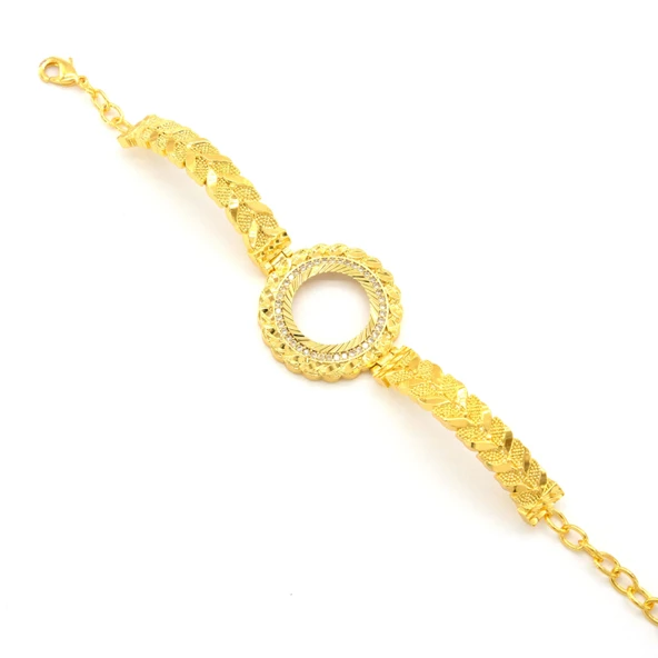 Çeyrek Altın Çerçeve Bileklik Çelik Altın Kaplama BLZ-634 - Resim 3