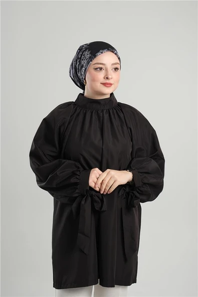 Siyah Desenli Eşarp Kesik Elyaf Pamuksu Etnik Dijital Baskılı 202207_01 - Resim 3