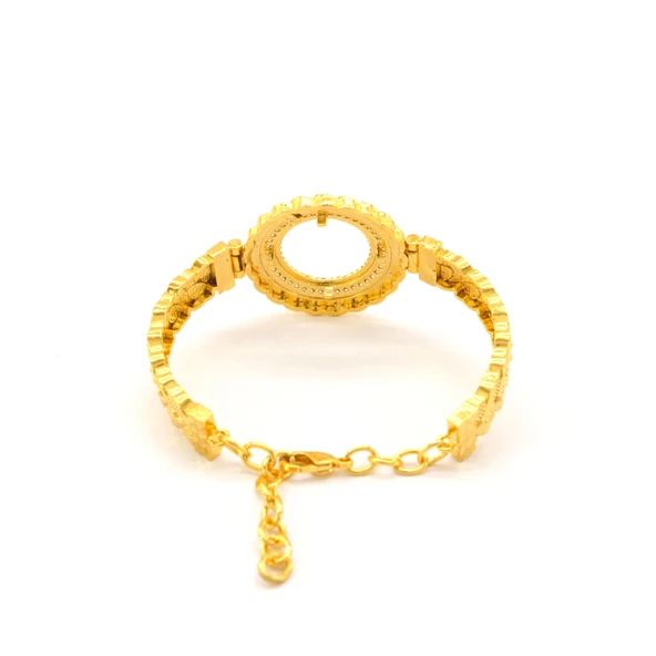 Çeyrek Altın Çerçeve Bileklik Çelik Altın Kaplama BLZ-634 - Resim 5