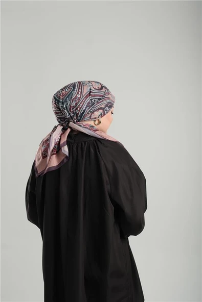 Pudra Desenli Eşarp Kesik Elyaf Pamuksu Etnik Dijital Baskılı 202203_06 - Resim 4