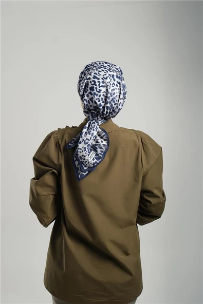 Taş Desenli Eşarp Kesik Elyaf Pamuksu Leopar Dijital Baskılı 202201_46 - Resim 3