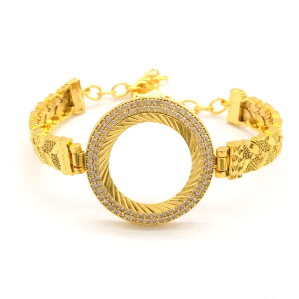 Çeyrek Altın Çerçeve Bileklik Çelik Altın Kaplama Arpa Model-BLZ-631 ürün görseli