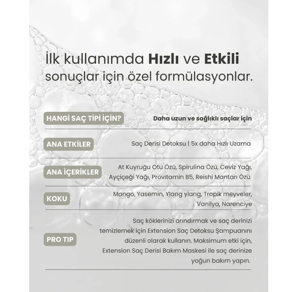 MATSU Yavaş Uzayan Saçlar Için Saç Derisini Güçlendiren Extension Hızlı Uzama Saç Bakım Şampuanı 350 ml - 6