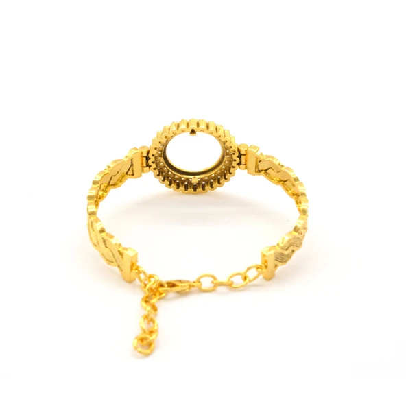 Çeyrek Altın Çerçeve Bileklik Çelik Altın Kaplama Örgü Model-BLZ-644 - Resim 5