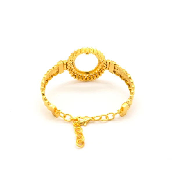Çeyrek Altın Çerçeve Bileklik Çelik Altın Kaplama BLZ-643 - Resim 5