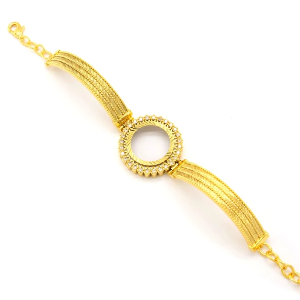 Çeyrek Altın Çerçeve Bileklik Çelik Altın Kaplama Trabzon Model-BLZ-645 - Resim 3