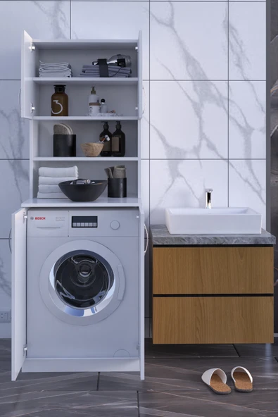 Arya Çamaşır Makinesi Dolabı Banyo Boy Dolabı - 3