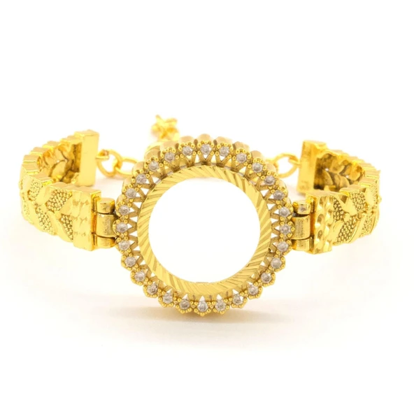 Çeyrek Altın Çerçeve Bileklik Çelik Altın Kaplama BLZ-641 ürün görseli