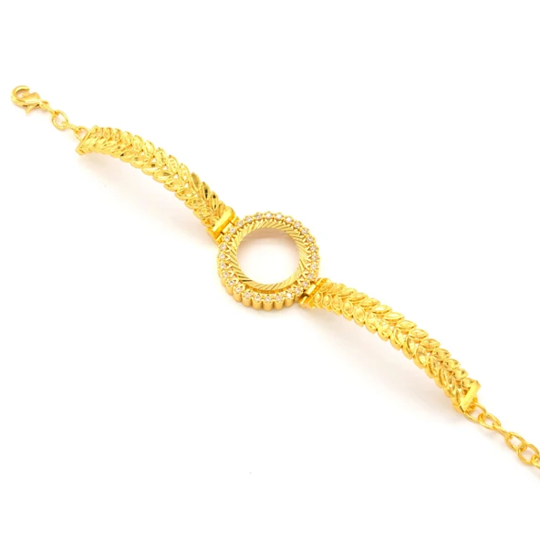 Çeyrek Altın Çerçeve Bileklik Çelik Altın Kaplama Arpa Model-BLZ-642 - Resim 3