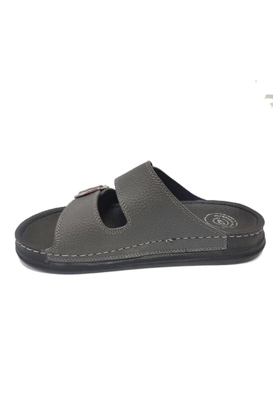 Serra 9037-25 Deri Anatomik Çift Bant Erkek Terlik - 5