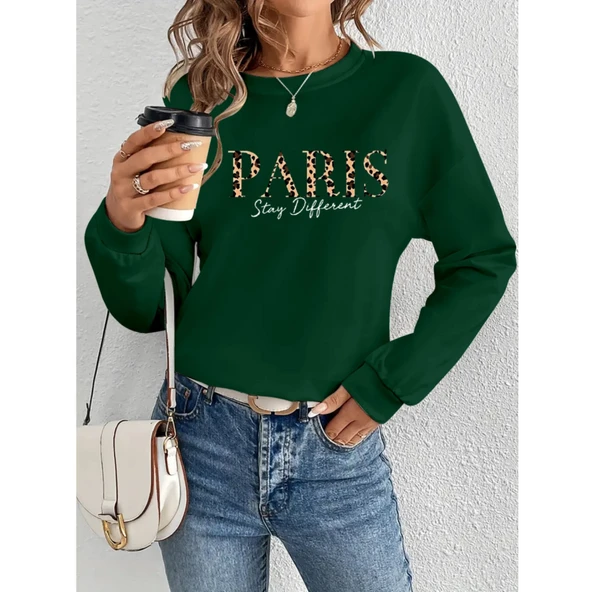 Lucky Life Kadın Uzun Kollu Bisiklet Yaka Desenli Viskon Iki Iplik Bluz - 3