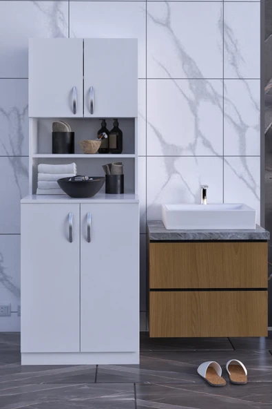 Arya Çamaşır Makinesi Dolabı Banyo Boy Dolabı - 2