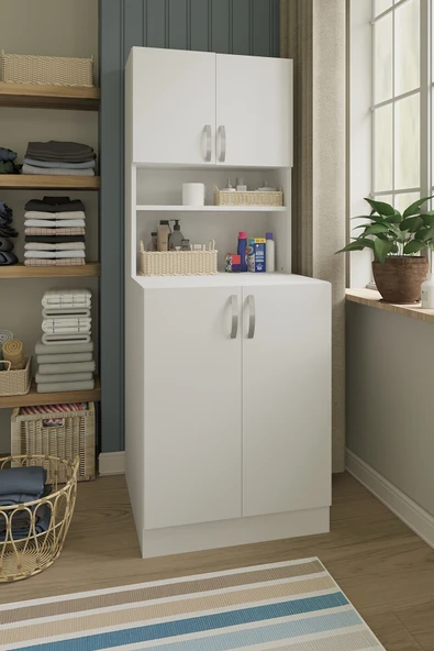Arya Çamaşır Makinesi Dolabı Banyo Boy Dolabı