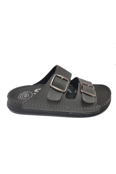 Serra 9037-25 Deri Anatomik Çift Bant Erkek Terlik - 6