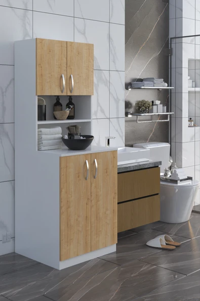 Arya Çamaşır Makinesi Dolabı Banyo Boy Dolabı - 5