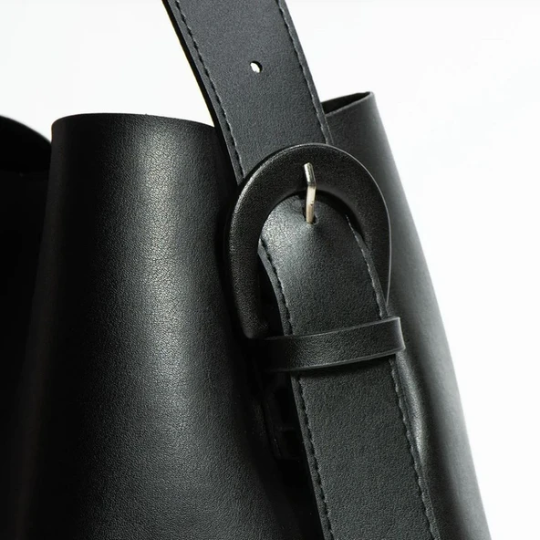 Kadın Suni Deri Salaş Shopper Omuz Çantası - 4