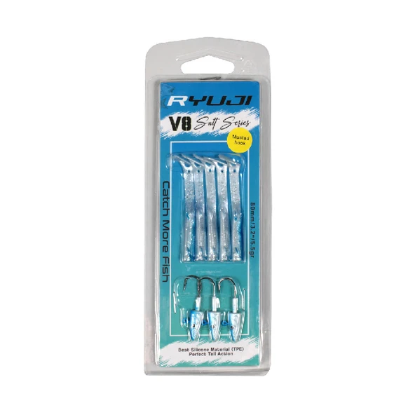 Ryuji V8 Salt 8cm 5,5gr Silikon Yem Renk : Blue