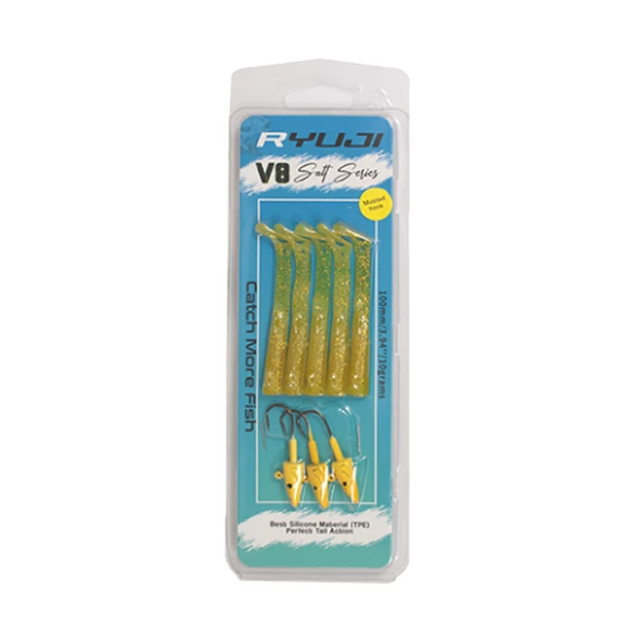 Ryuji V8 Salt 10cm 10gr Silikon Yem Renk : Chartreuse Glow