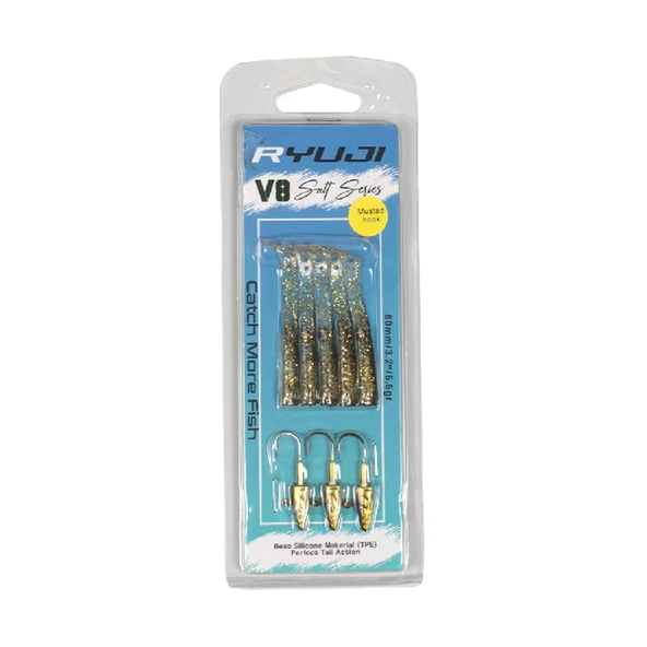 Ryuji V8 Salt 8cm 5,5gr Silikon Yem Renk : Black Gold