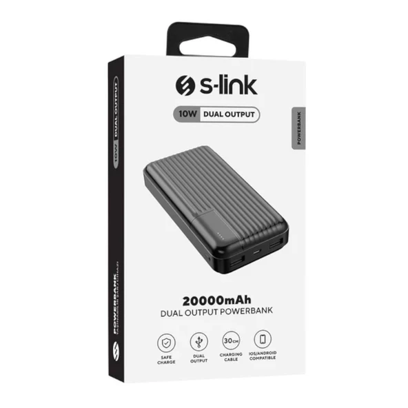 Sıfır S Link 20000mah Dual Output Black Powerbank